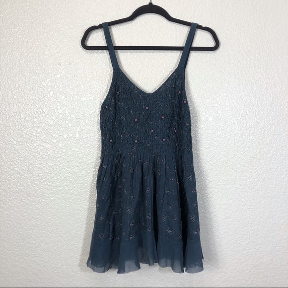 Free People Tops - Free People Floral Blue Top Size 6